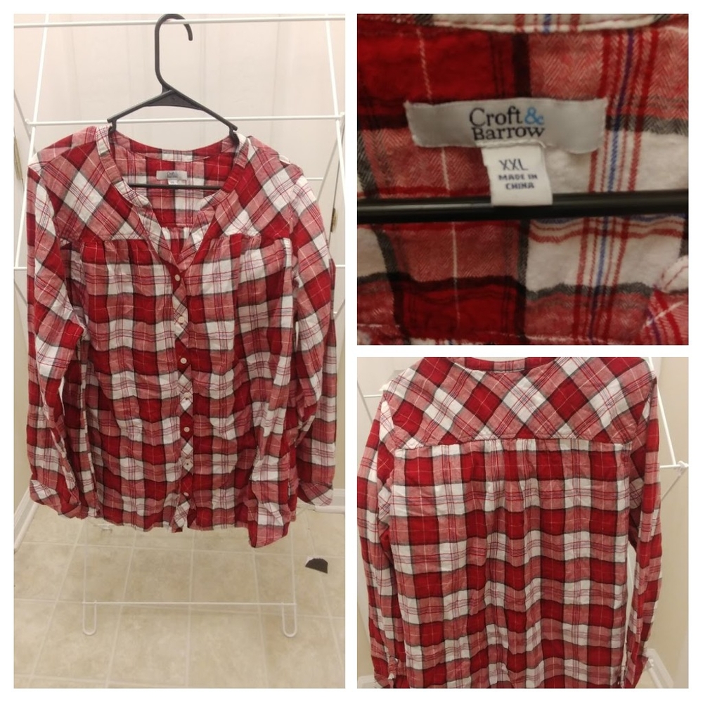 Croft & barrow plaid top